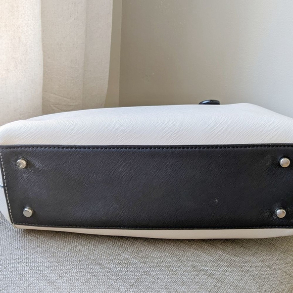 Kate Spade Felix Satchel Leather Bag Cream Black - Picture 5 of 16